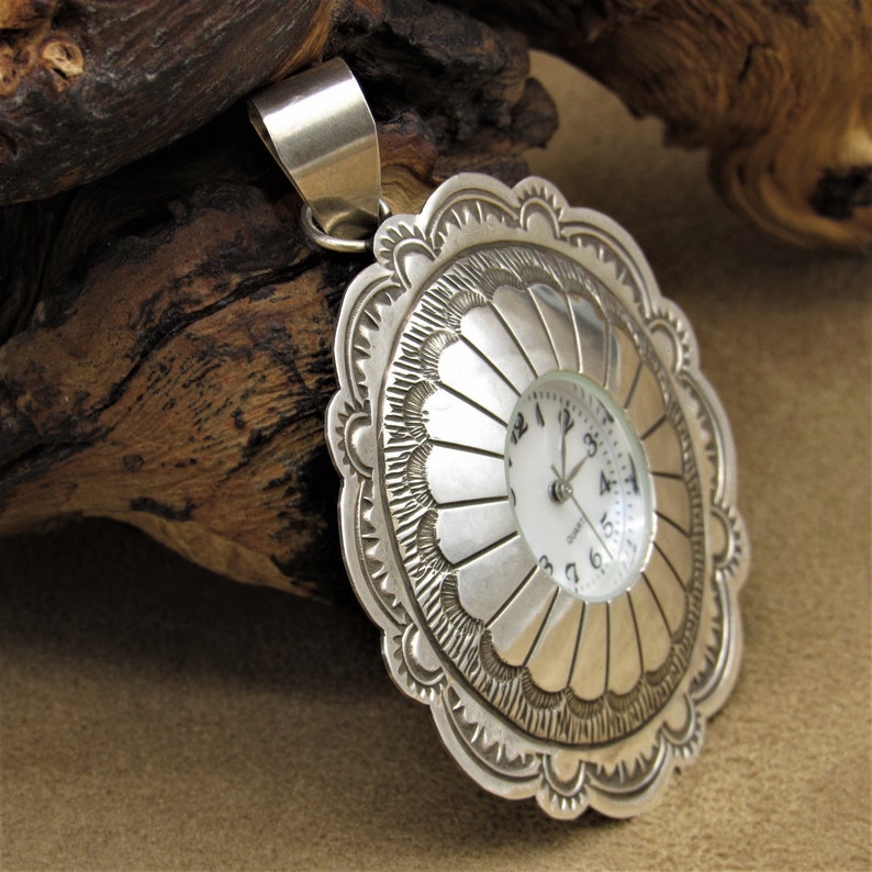 Southwest Sterling Silver Watch Pendant image 2