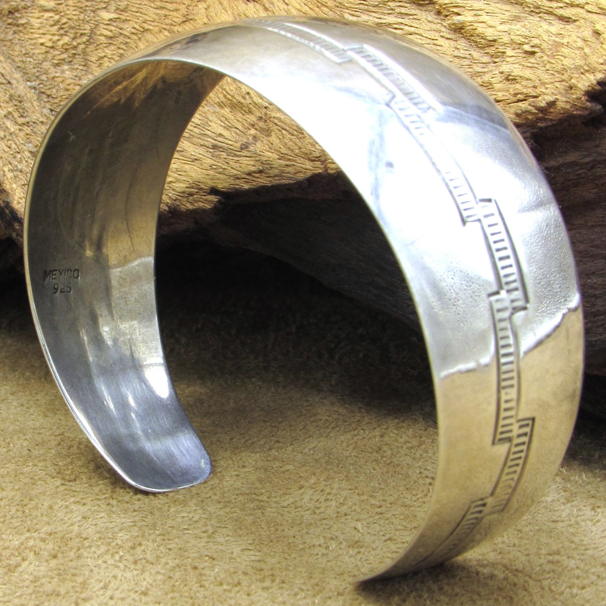 Vintage Sterling Silver Cuff Bracelet Stamped Mexico - Etsy