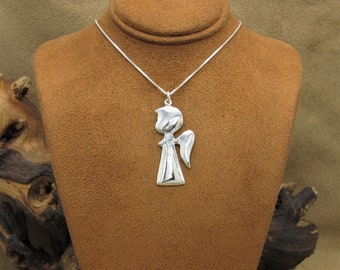 Vintage Sterling Silver Angel Pendant with Wings