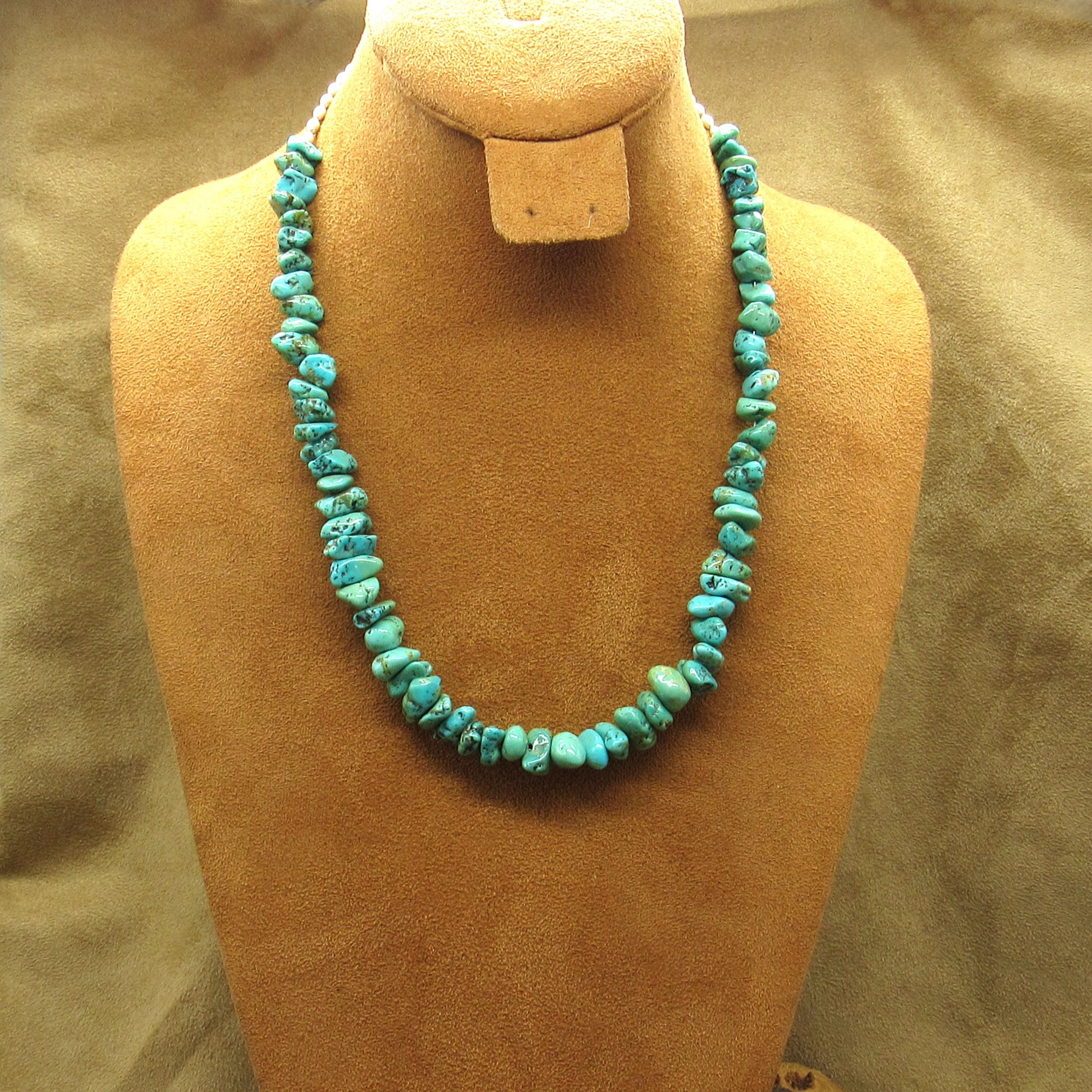 Vintage Turquoise Nugget Necklace 20