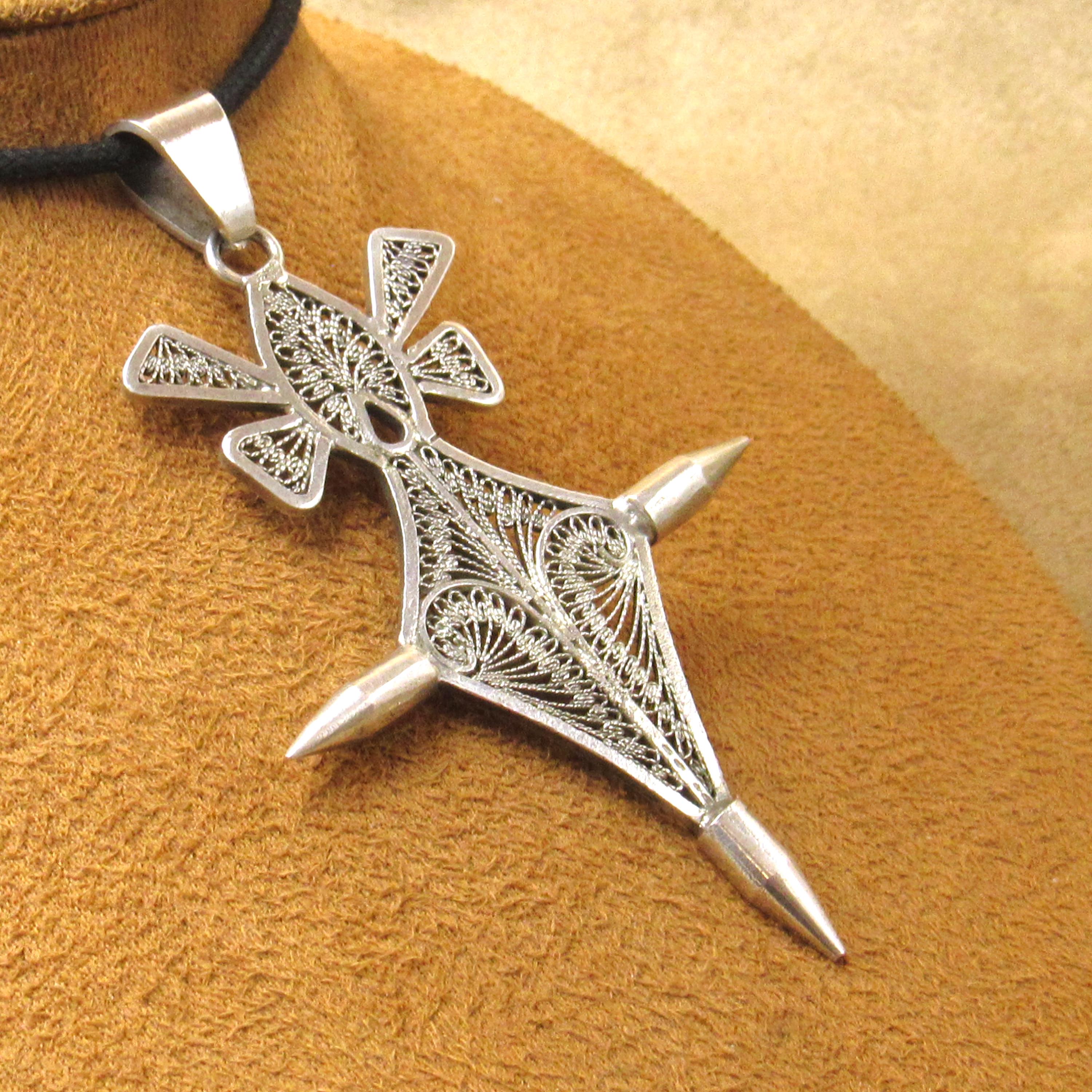 Vintage Sterling Silver Filigree Cross Pendant Necklace - Etsy