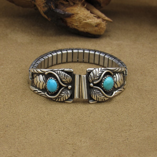 Southwest Sterling Silver and Turquoise Ladies Watch Band