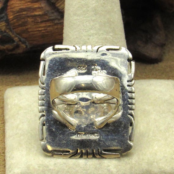 Rectangular Sterling Silver Reconstituted Turquoi… - image 5