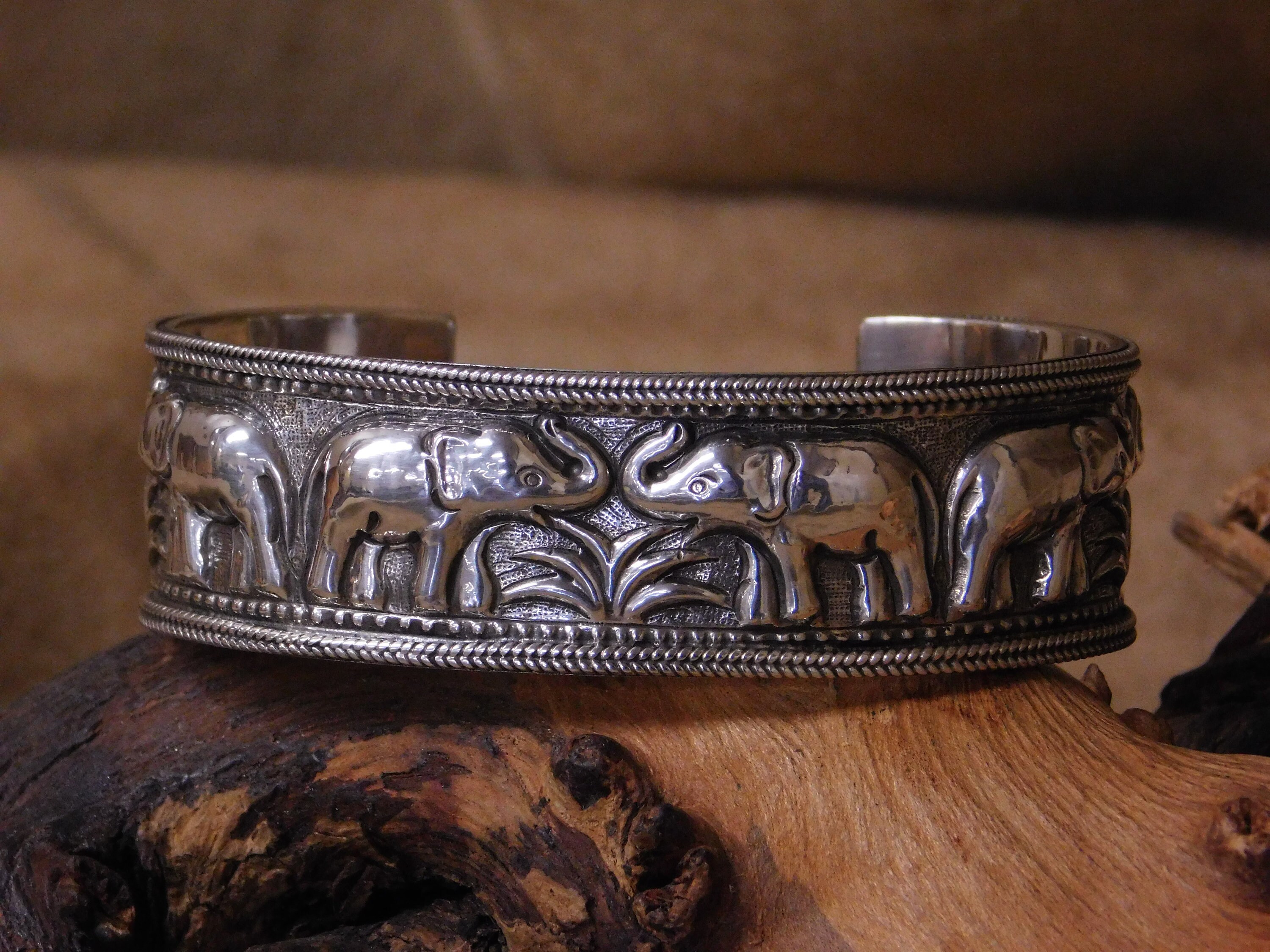 Sterling silver elephant cuff bracelet online