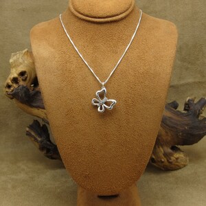 Sterling Silver Butterfly Necklace with  Clear Faceted Stone