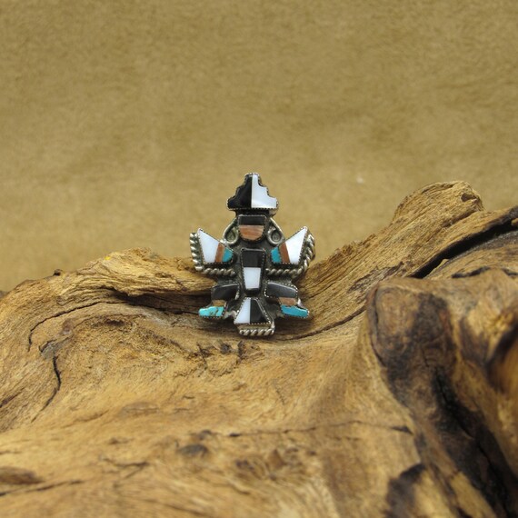 Vintage Zuni  Multi-Color Knifewing Kachina Inlay… - image 2