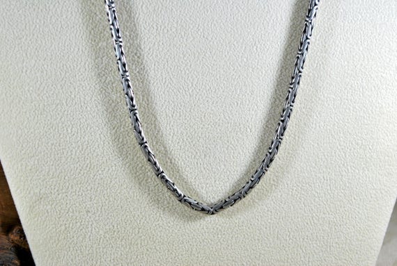 Sterling Silver 20" Byzantine Necklace Chain - image 3