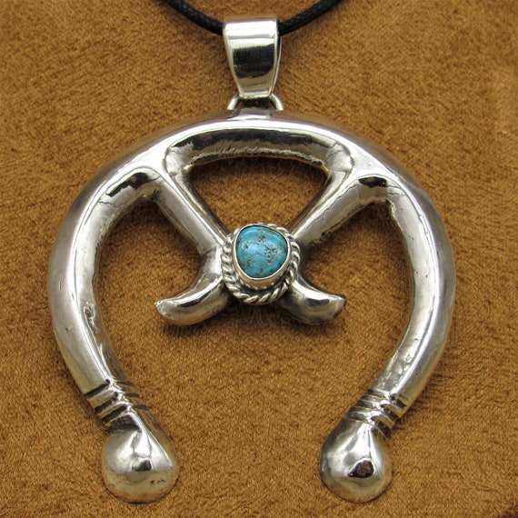 Southwest Sand Cast Sterling Silver and Turquoise… - image 2