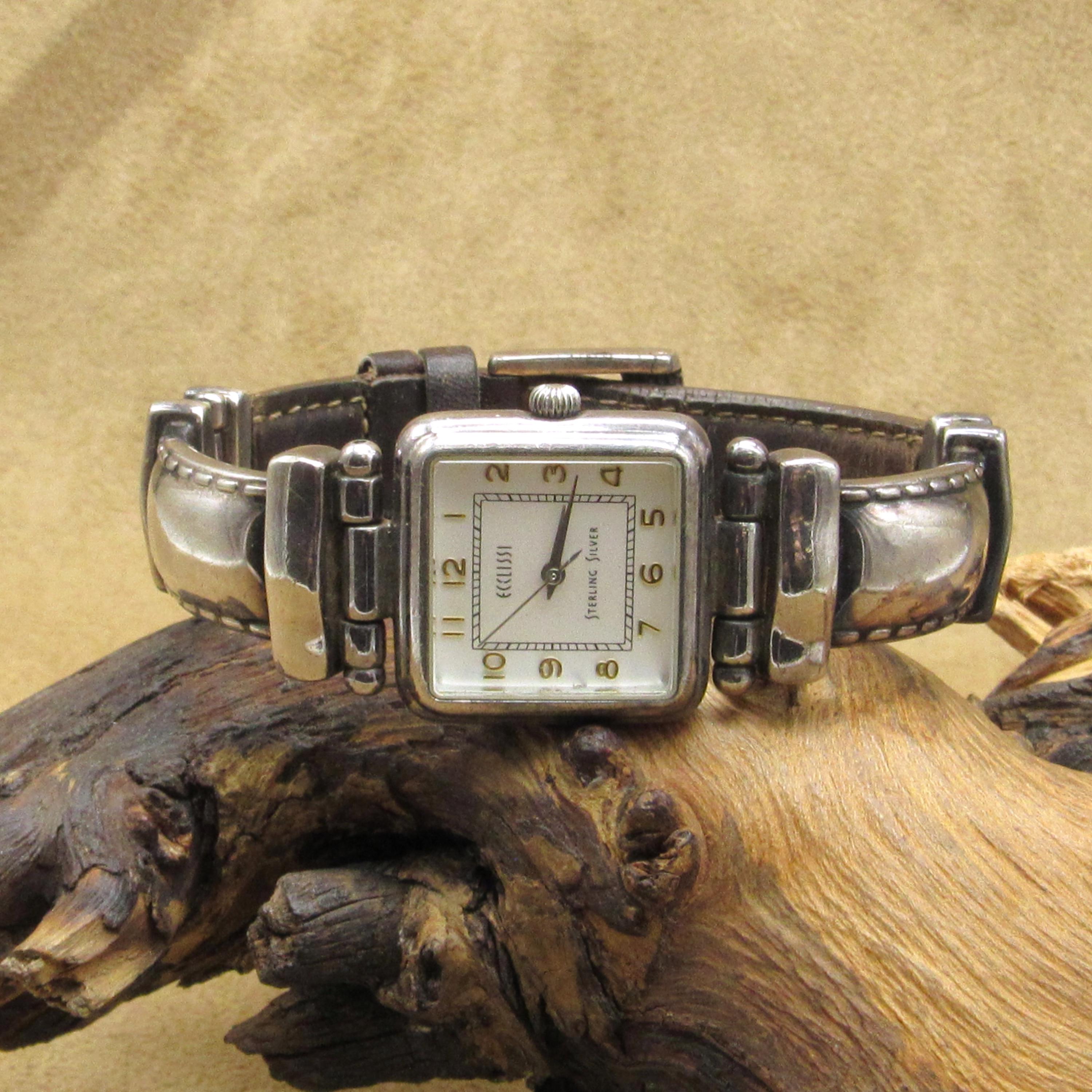 Eclissi Watch Sterling Silver with Interchangeable Straps Ecclissi Watches - Etsy main image 2