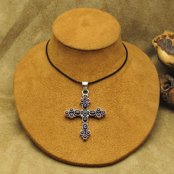 Sterling Silver Amethyst Cross Necklace