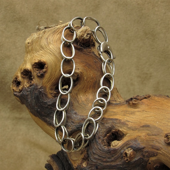 Sterling Silver Large Bit Link Bracelet
