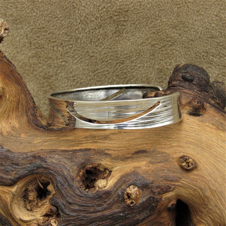 Sterling Silver Cuff Bracelet with Cut Out Design image 3