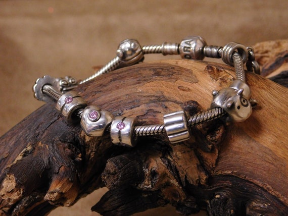 Vintage Sterling Silver Pandora Charm Bracelet - image 1