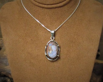 Sterling Silver and Opal Necklace