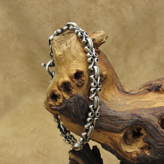 Sterling Silver Cast Toggle Bracelet - image 1