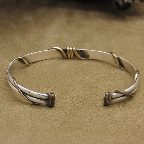 Vintage Sterling Silver and 12K Gold Fill Wire-Wr… - image 5