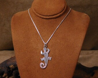 Great Sterling Silver Lizard Necklace