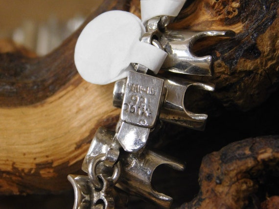 Sterling Silver Graduated Rectangle Link Collar N… - image 4