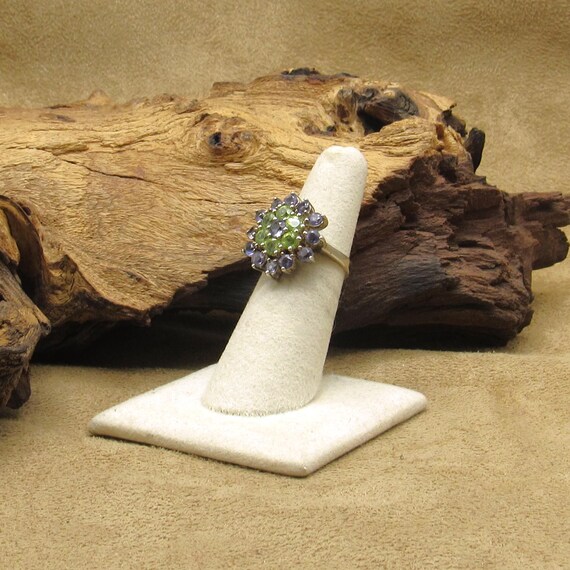 Dazzling Sterling Silver Statement Ring with Colo… - image 2