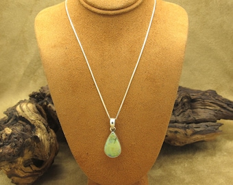 Sterling Silver Lab Opal Teardrop Pendant Necklace