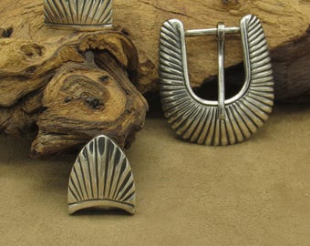Sterling Silver Ranger Style Belt Buckle
