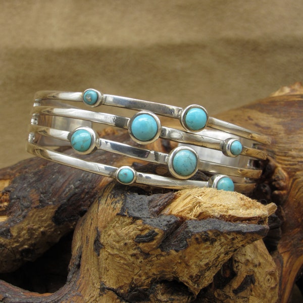 Barse Thailand Scattered Turquoise Cuff Bracelet