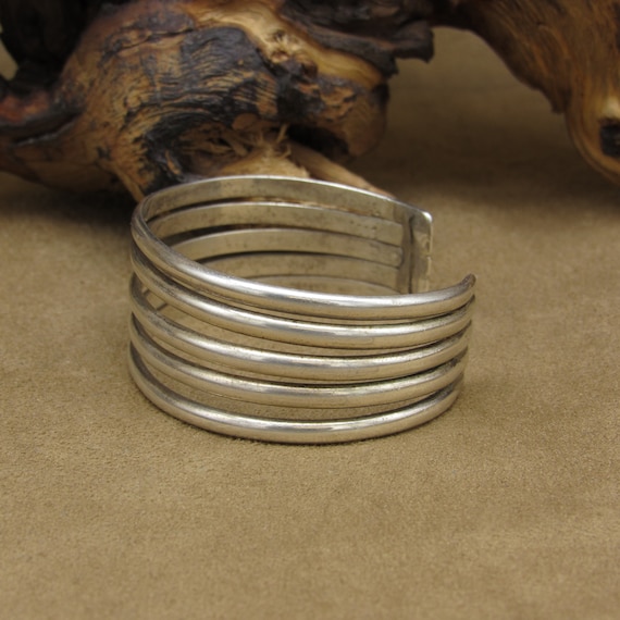 アクセサリー FIFTH SILVER Bracelet - 1984 Sterling Silver Five Band Cuff Bracelet - Etsy