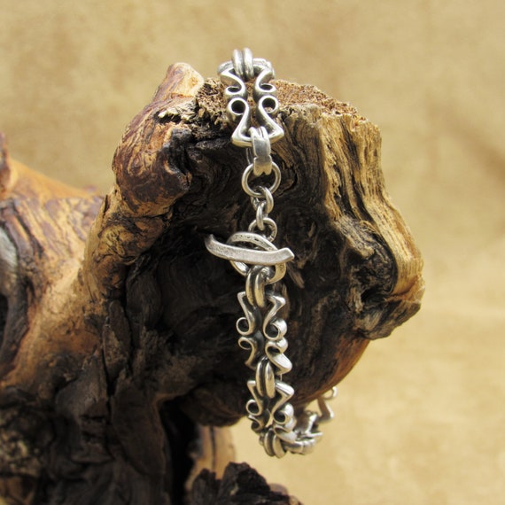 Sterling Silver Cast Toggle Bracelet - image 2