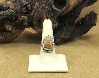 Vintage Sterling Silver Tiger's Eye Ring Size 9.5