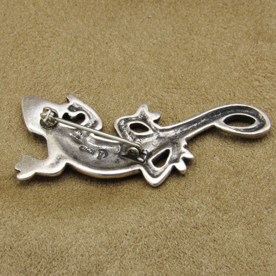 Vintage Sterling Silver Lazy Lizard Pin - image 4