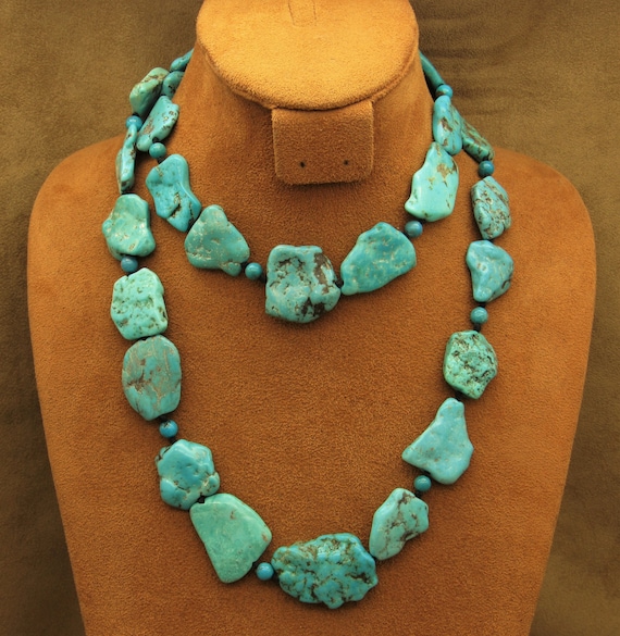 Beautiful Turquoise Slab Necklace