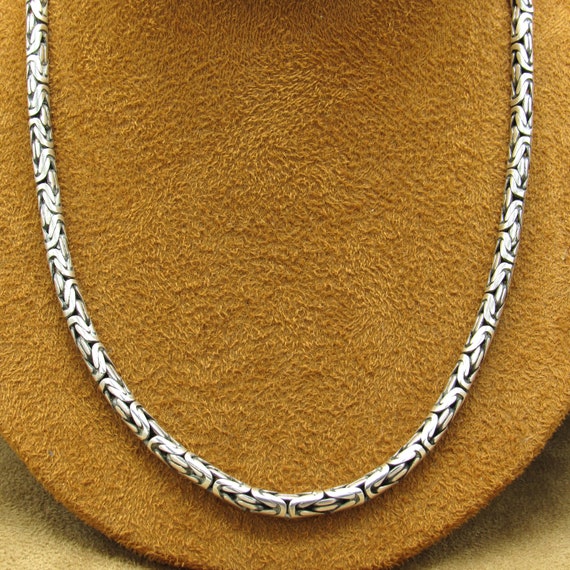 Sterling Silver 18 1/4"  Byzantine Chain - image 2