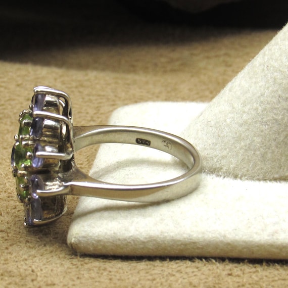 Dazzling Sterling Silver Statement Ring with Colo… - image 6