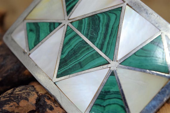 Southwestern Style Malachite Mother of Pearl Ster… - image 2