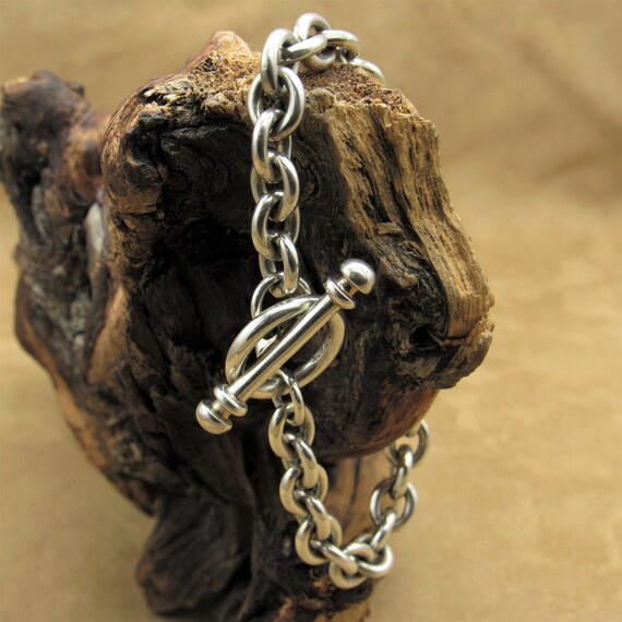 Sterling Silver 8" Toggle Bracelet - image 2