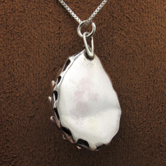 Sterling Silver Teardrop Agate Pendant Necklace - image 5