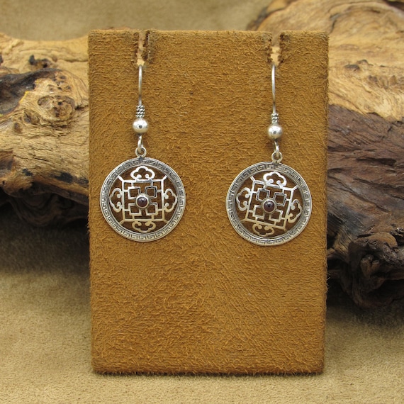 Round Sterling Silver Wire Dangle Celtic Knot Earrings