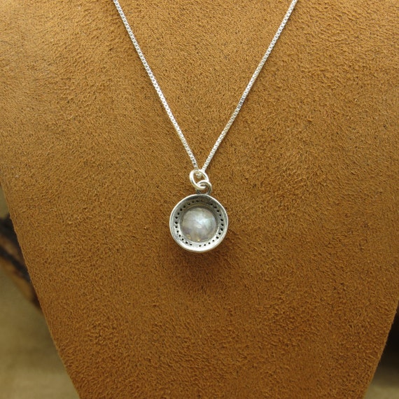 Pretty Sterling Silver and Faceted Moonstone Pend… - image 6