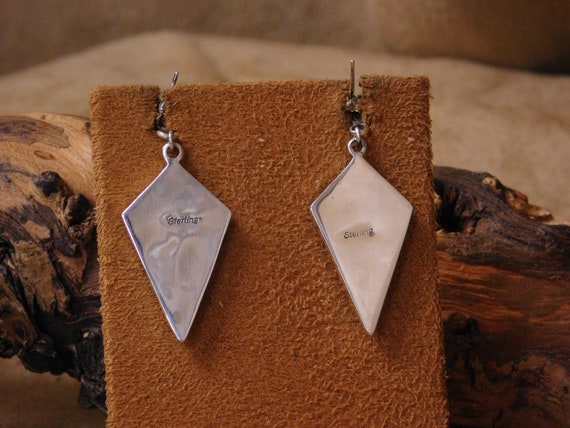 Vintage Sterling Silver And Mother Of Pearl Post … - image 2