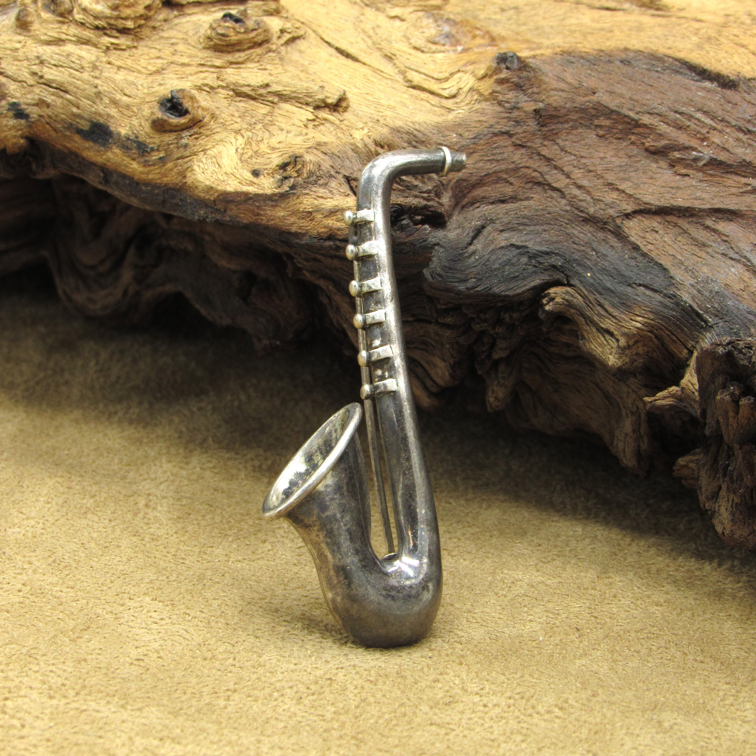 Vintage Sterling Silver Saxophone Pin - Etsy