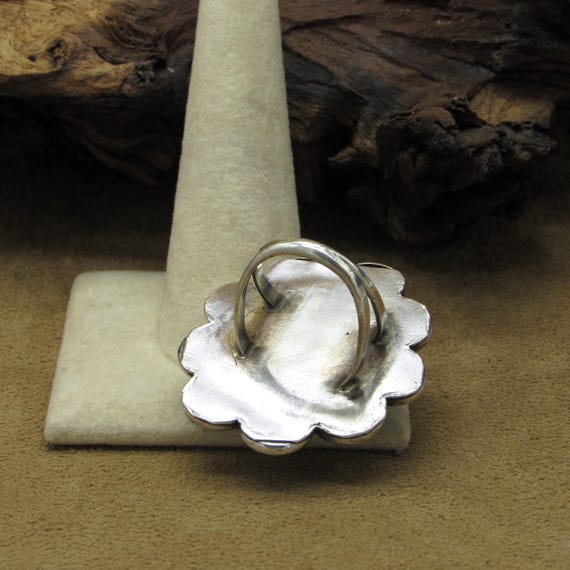 Large Sterling Silver Turquoise Statement Ring - image 5