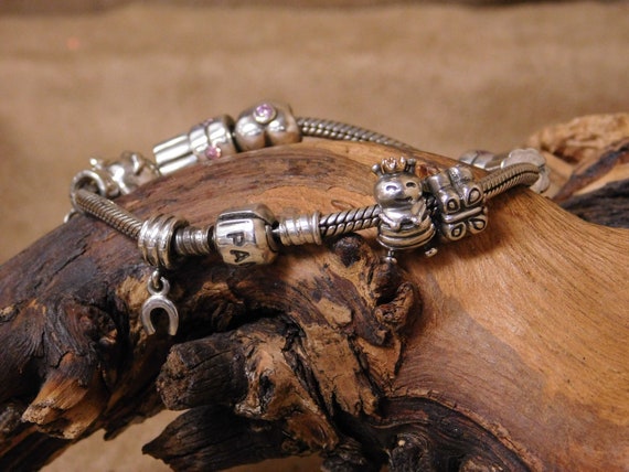 Vintage Sterling Silver Pandora Charm Bracelet - image 2