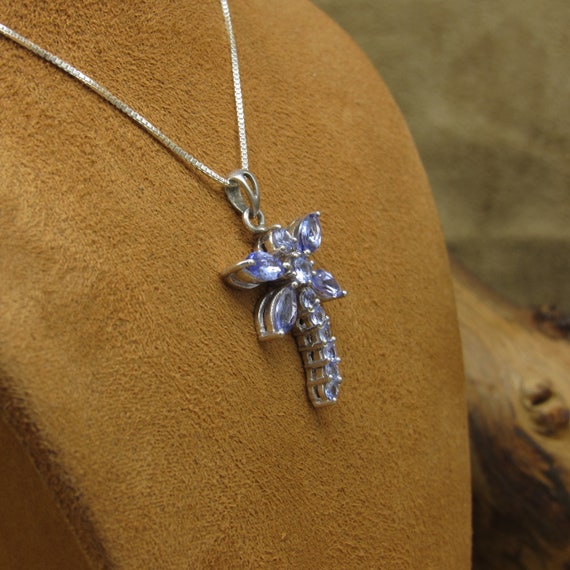 Sparkling Blue Stones and Sterling Silver Dragonf… - image 3