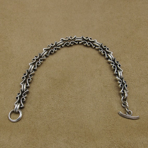 Sterling Silver Cast Toggle Bracelet - image 4