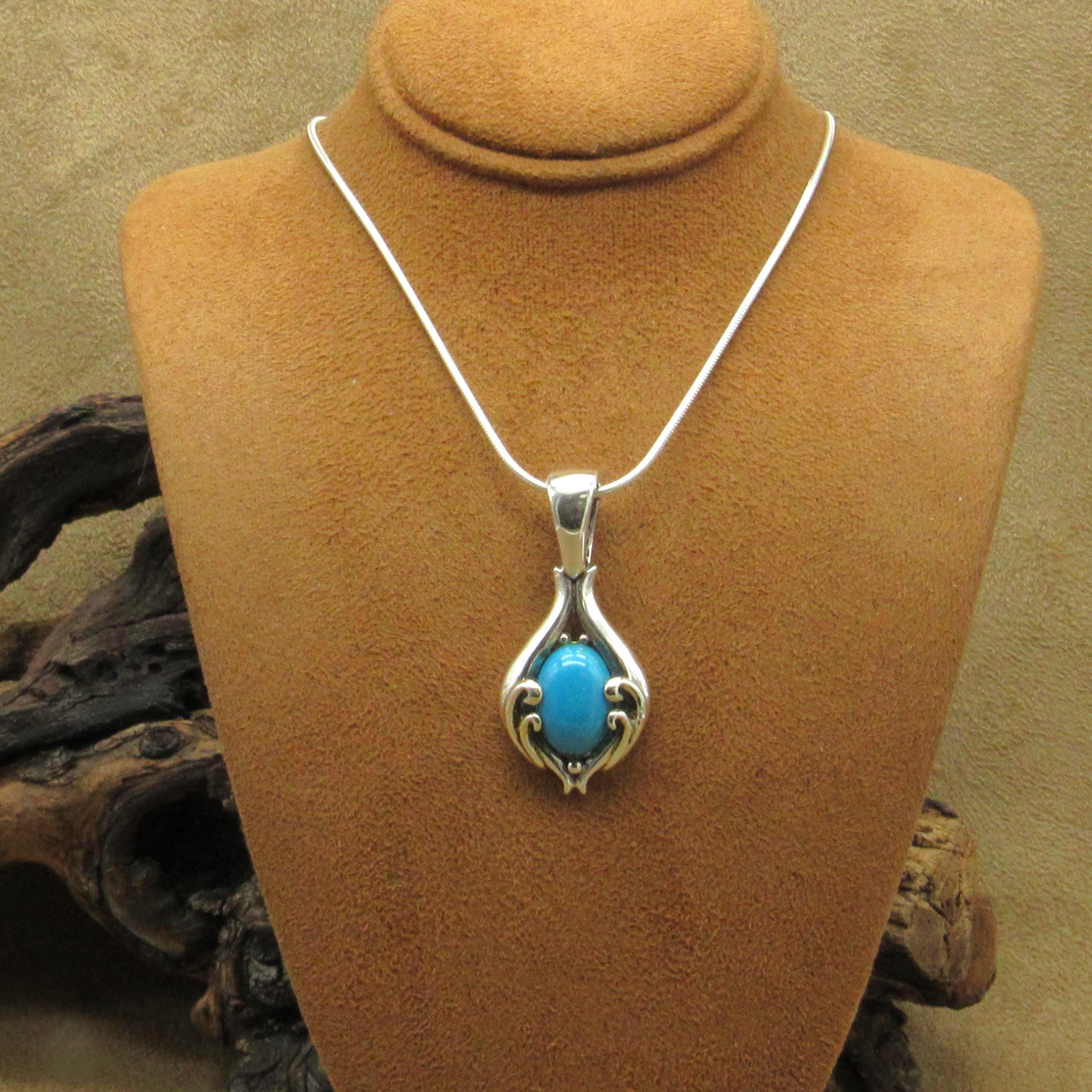 Carolyn Pollack ターコイズ ペンダント ネックレス　シルバー Carolyn Pollack Turquoise Necklace - Etsy