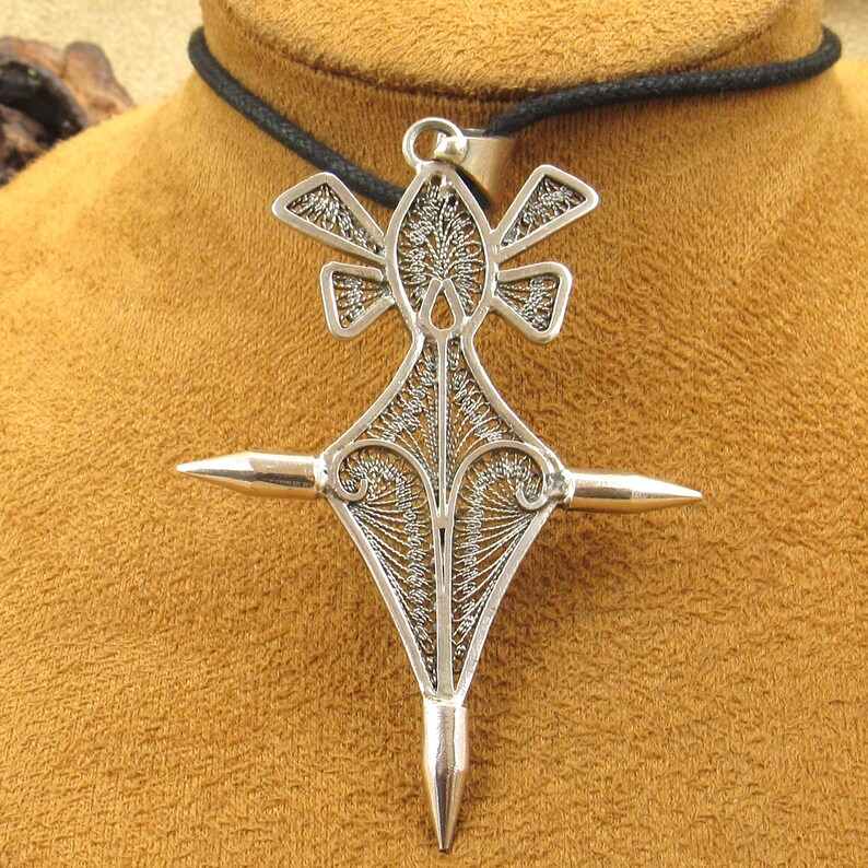 Vintage Sterling Silver Filigree Cross Pendant Necklace - Etsy