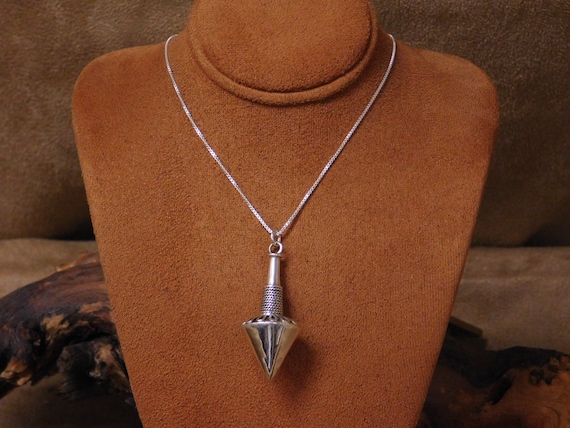 Sterling Silver Spinning Top Pendant Necklace