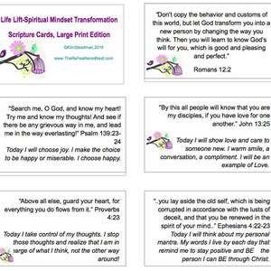 Set of 30 Bible Verses Cards and Large Print ,Biblical Mindset Scripture Cards, Printable Christian Gift, Bible Memory Cards Download image 4