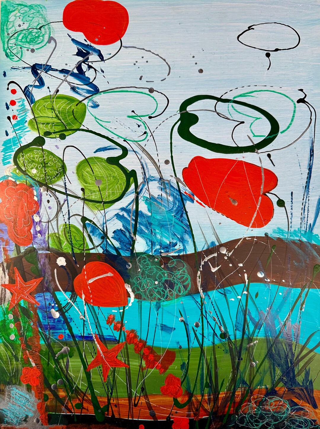 ミクストメディア抽象絵画 - Etsy 日本