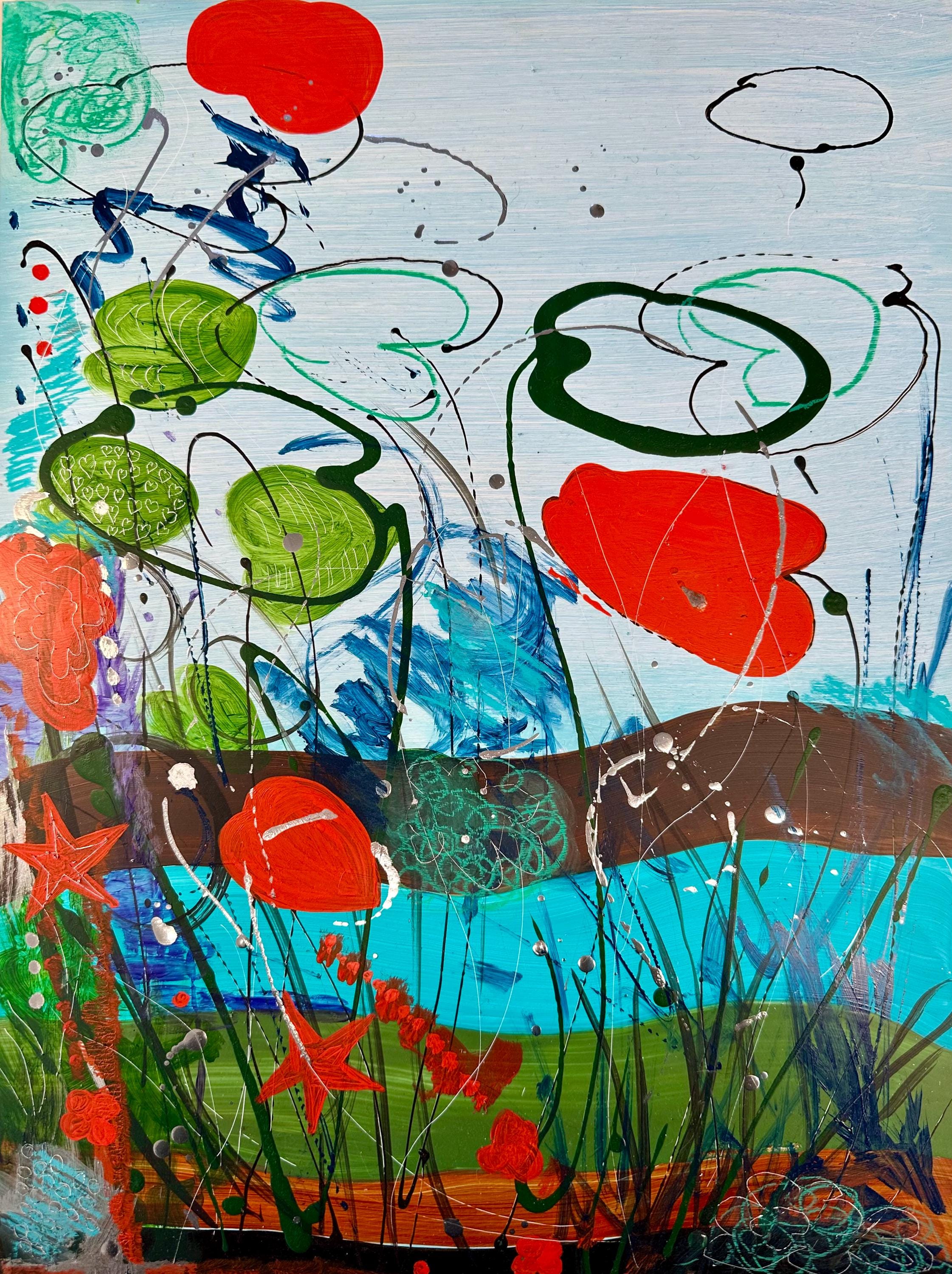 抽象画 美術　ミクストメディア ゼ・ノブレによるミクストメディア抽象画 – サイン入り、額入り - Etsy